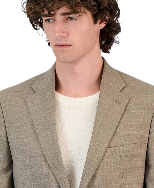 Tommy Hilfiger Mens Slim fit Wool Suit Jacket Blazer 42 L Tan Brown Solid
