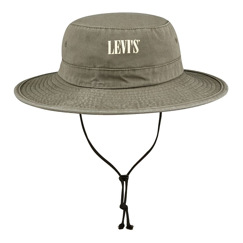 Levis Mens Washed Sun Protective Boonie Hat Olive Green Large / XL