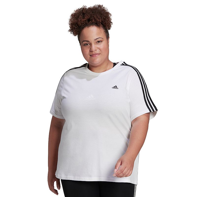 Adidas Women Regular fit Short Sleeve T-Shirt Shirt 3X White Solid