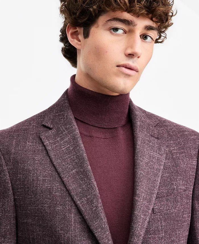 Tommy Hilfiger Mens Modern fit Sport Coat Blazer 44 R Burgundy Solid
