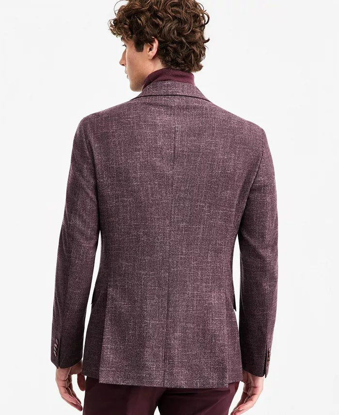 Tommy Hilfiger Mens Modern fit Sport Coat Blazer 44 R Burgundy Solid