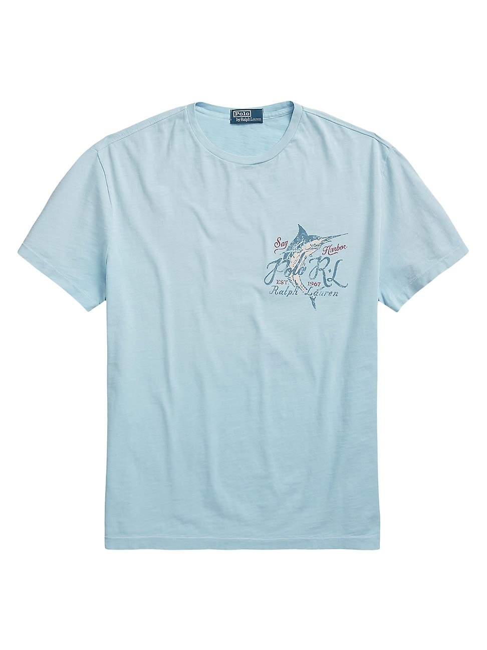 Polo Ralph Lauren Mens Jersey Graphic Short Sleeve T-Shirt Chambray Blue Medium