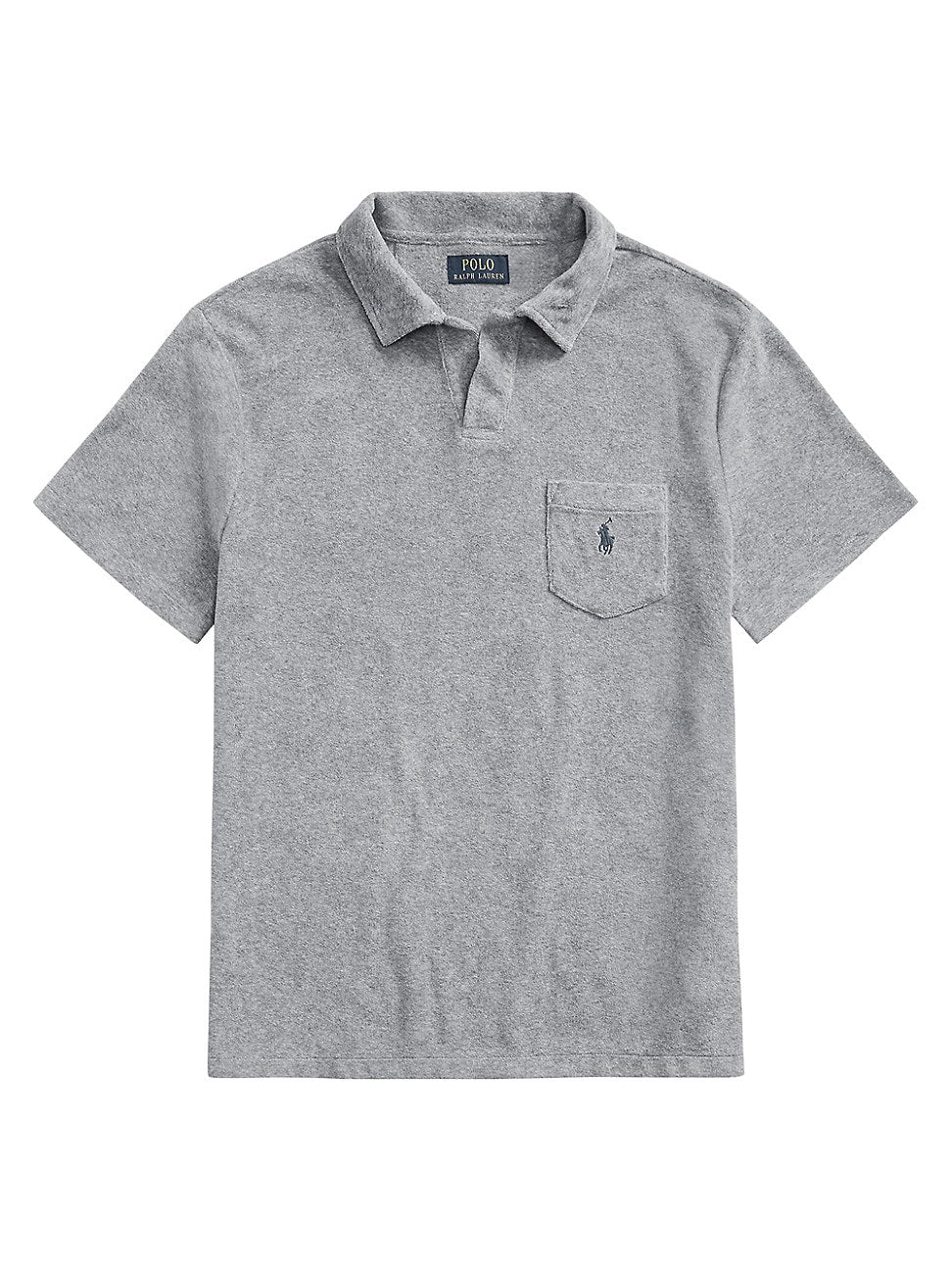 Polo Ralph Lauren Men's Custom Slim Fit Terry Short Sleeve Polo Shirt Grey 2XL