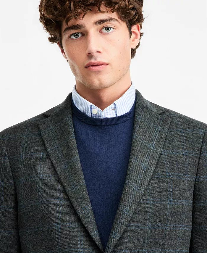 Tommy Hilfiger Mens Modern fit Sport Coat Blazer 44 R Green Blue Plaid