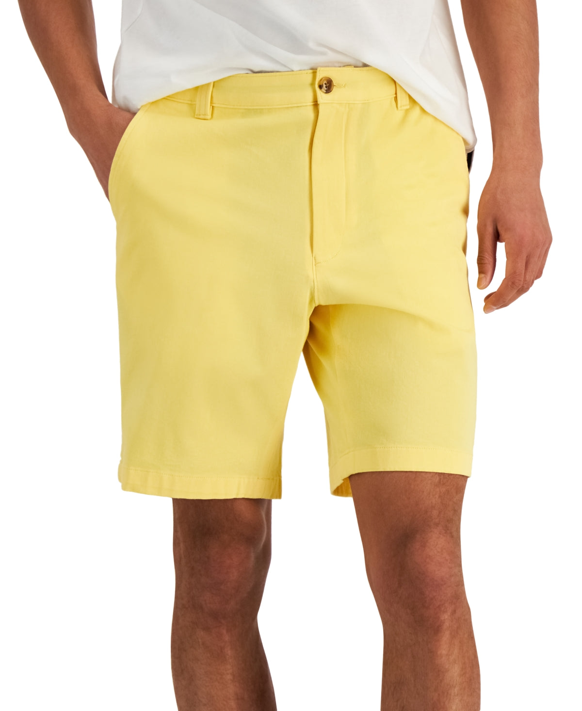 Club Room Mens Regular-Fit Stretch Shorts Sun wash Yellow 34