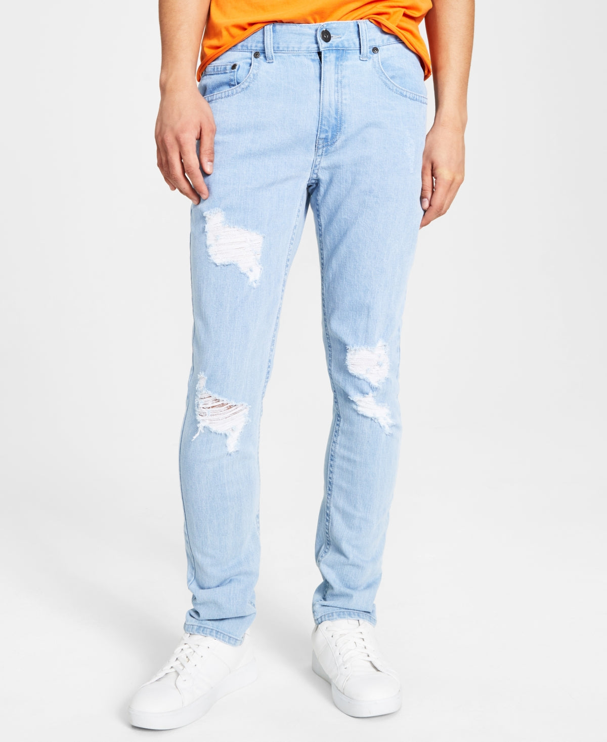 INC International Concepts Men's Light Wash Skinny Jeans Blue 34 x 32