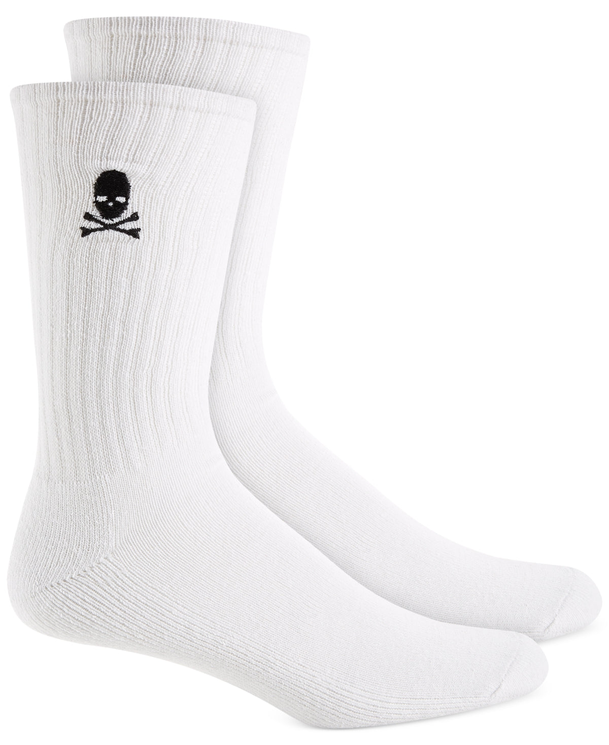 Club Room Men's 8 Pack Skull and Crossbones Socks White Black One Size