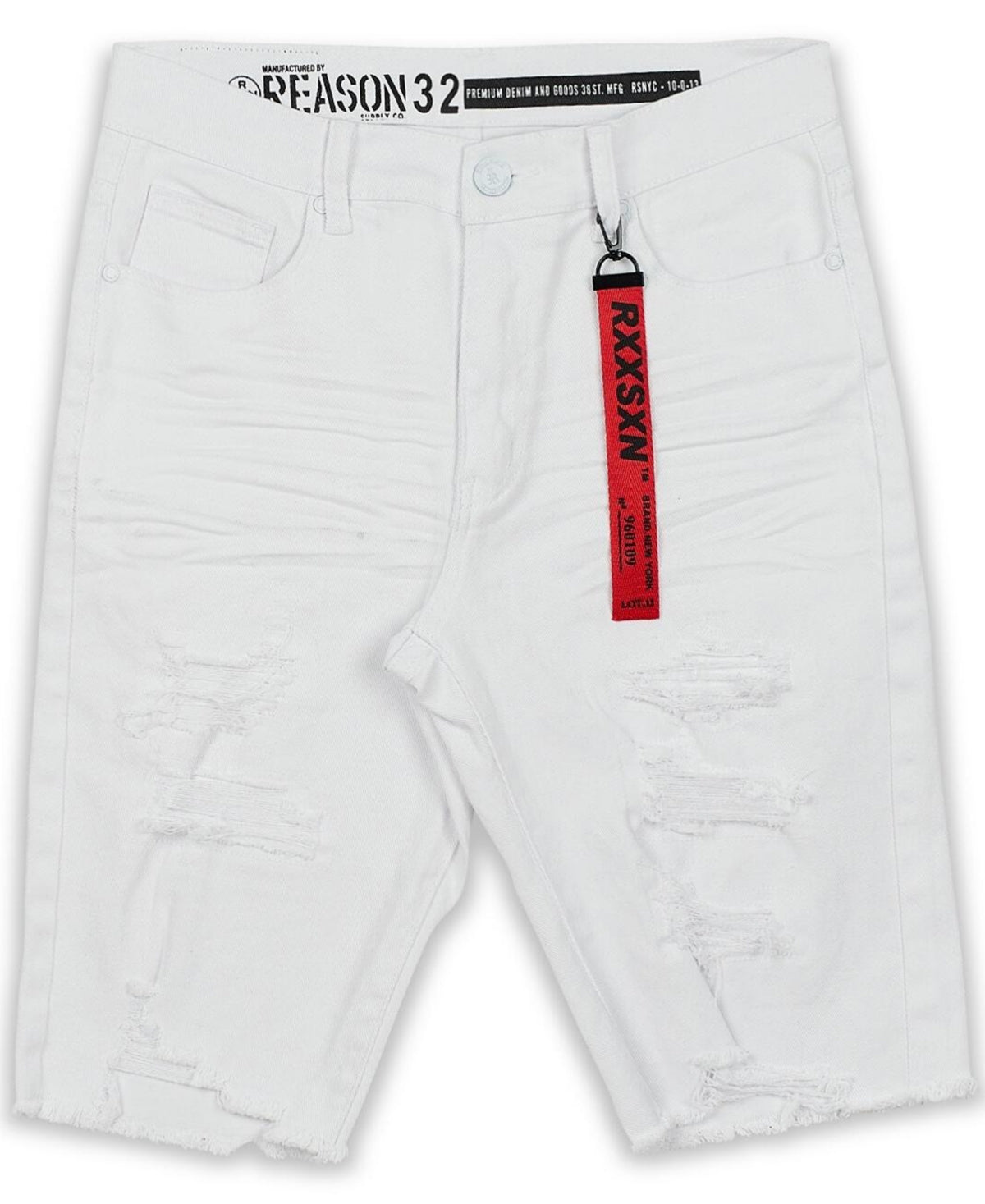 Reason Men's White Owen Denim Shorts Size 30R
