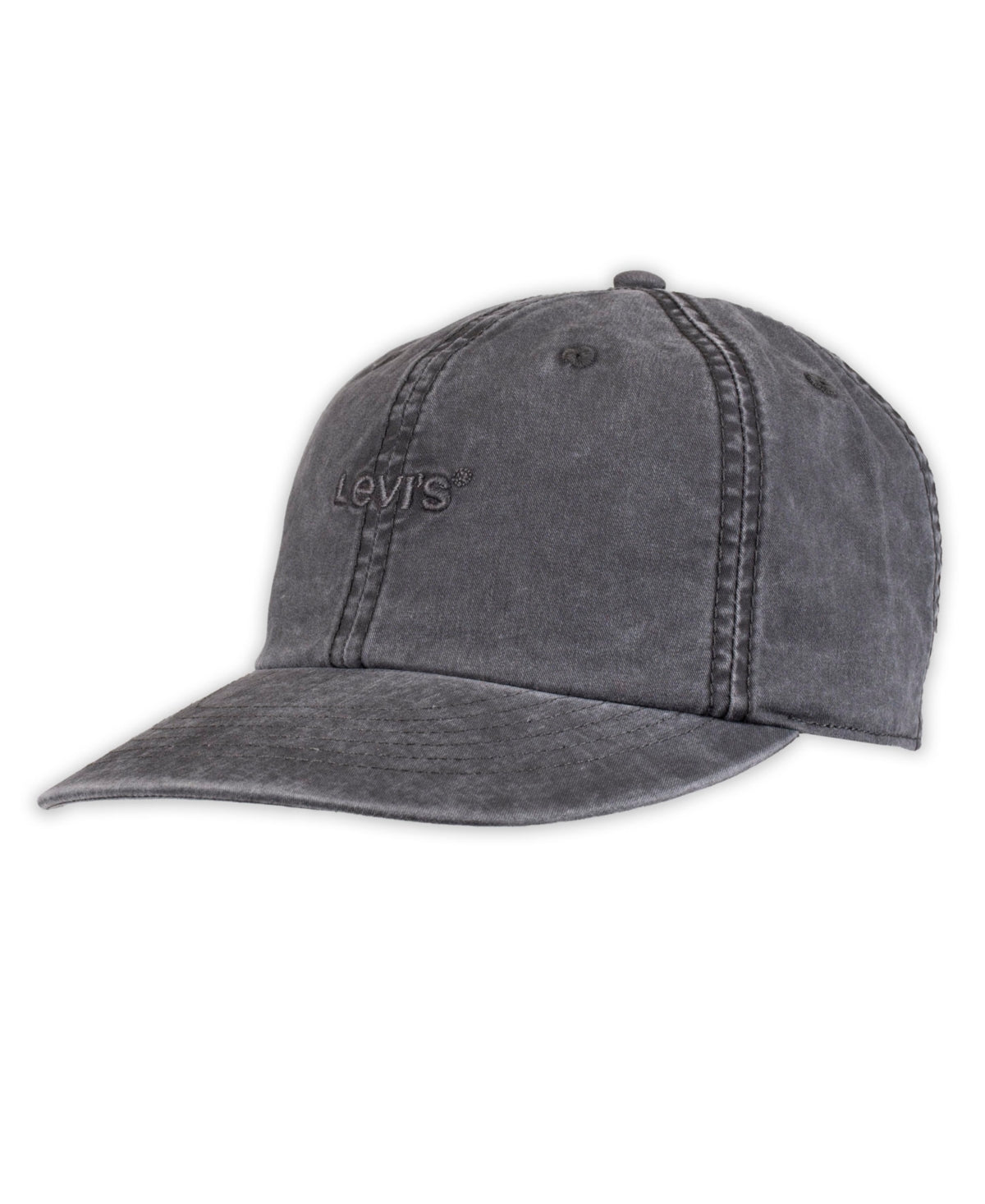 Levi's Men's Adjustable Garment Washed Baseball Cap Charcoal Grey Hat