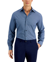 Alfani Men's Geo-Print Dress Shirt Navy Blue 15-15.5 / 34-35