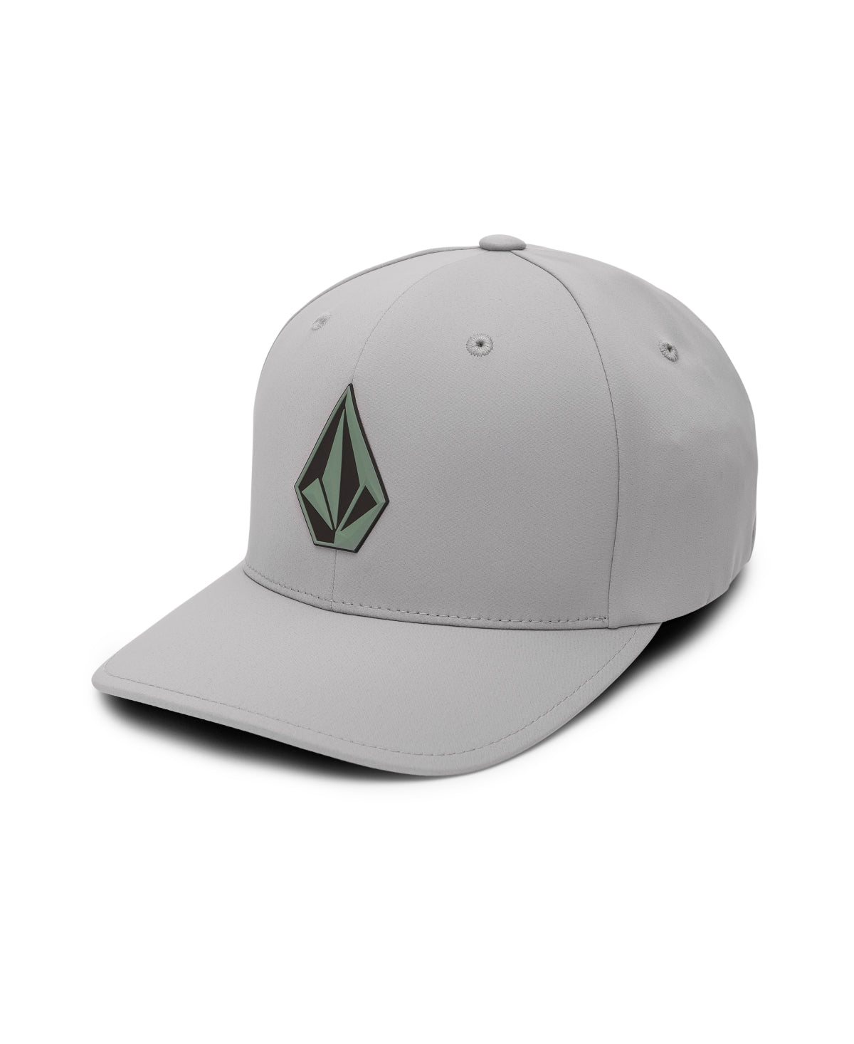 Volcom Mens Tech Delta Stone Gray Fitted Baseball Hat Large - XL
