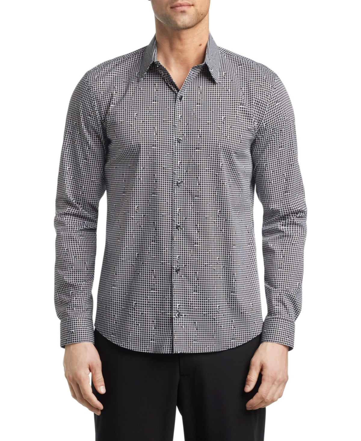 Calvin Klein Men's Stain Shield Slim Fit Shirt Blk Med