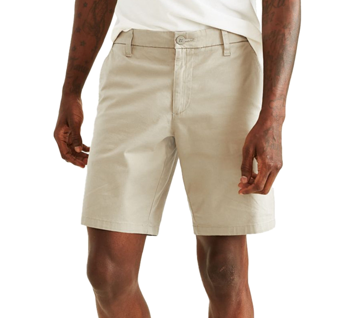 Dockers Mens Big Tall Ultimate Straight Fit 9.5" Shorts Porcelain Khaki 46