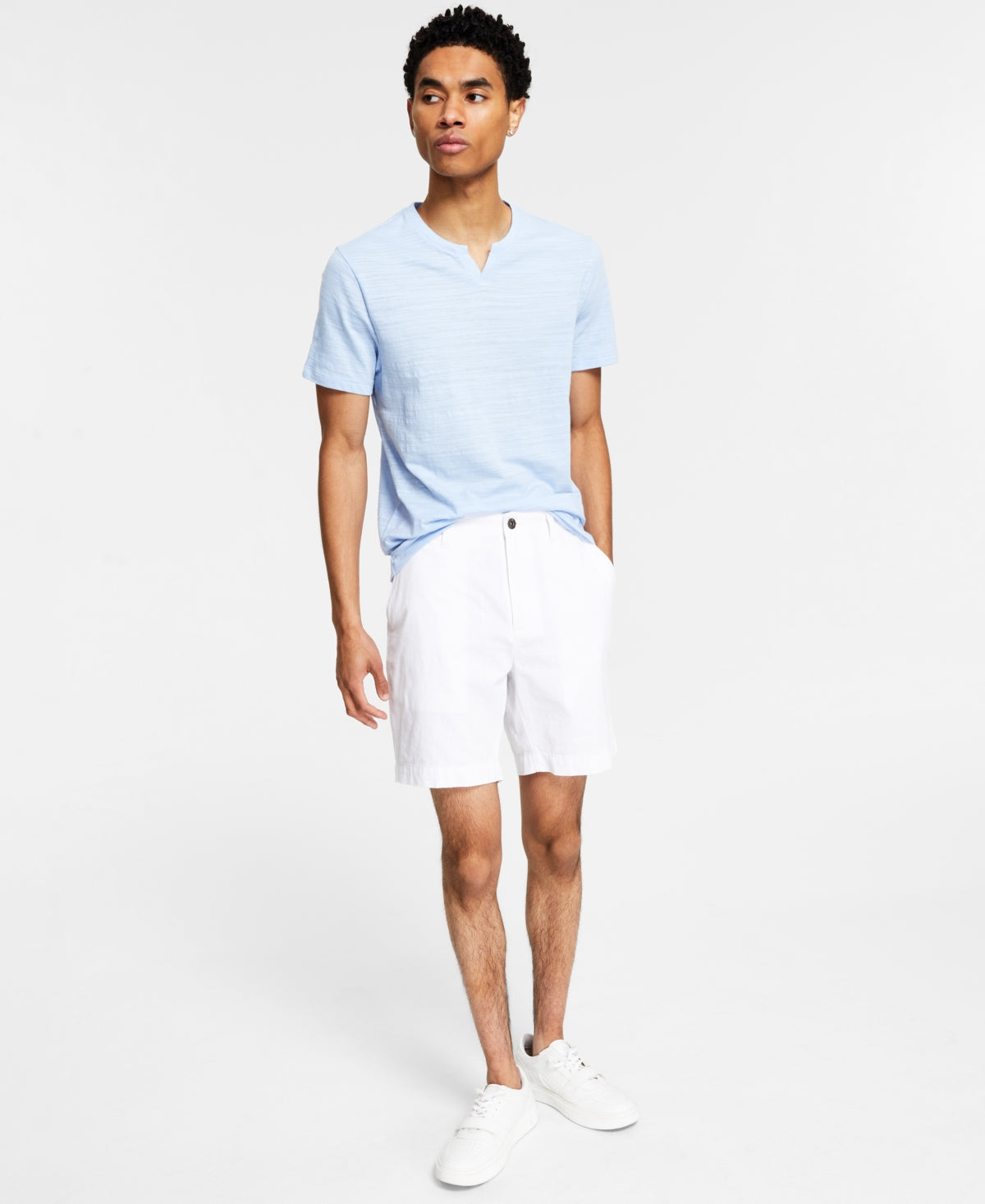 INC International Concepts Mens White Chambray Shorts  Size 33 Reg