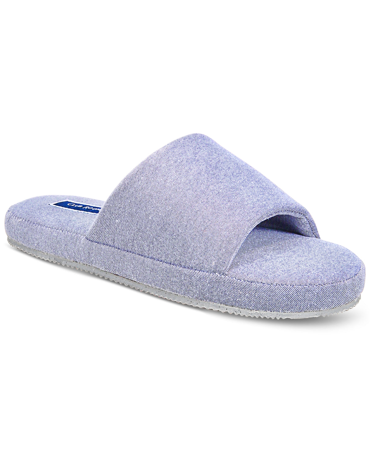 Club Room Men's Cushioned Bed Slide Slippers Stripes Blue Large 10 to 11