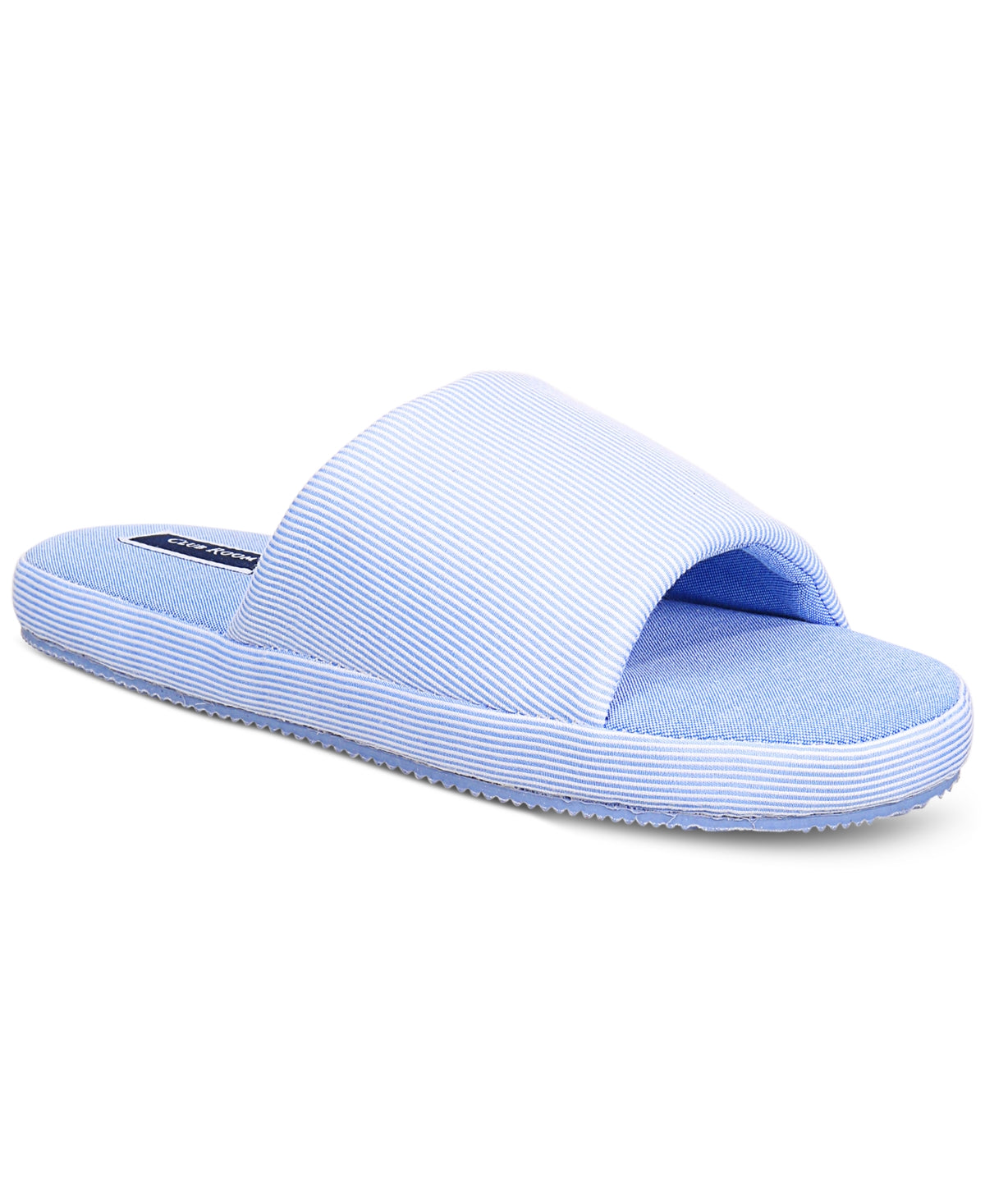 Club Room Men's Cushioned Bed Slide Slippers Blue Large 10 To 11