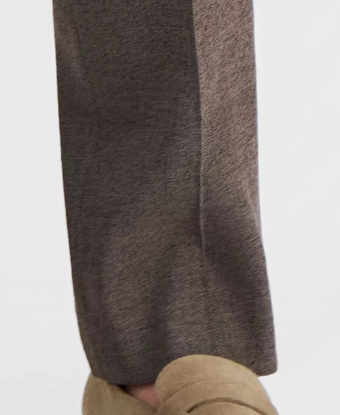 Michael Kors Mens Classic fit Pleated Dress Pants 38 / 32 Brown Solid