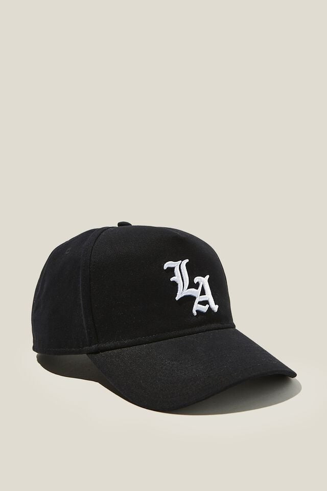 COTTON ON Mens Black Snapback Baseball Hat One Size