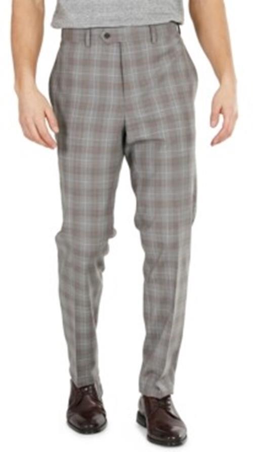 Tallia Men's Slim-Fit Plaid Dress Pants 34 x 32 Grey Rust Plaid