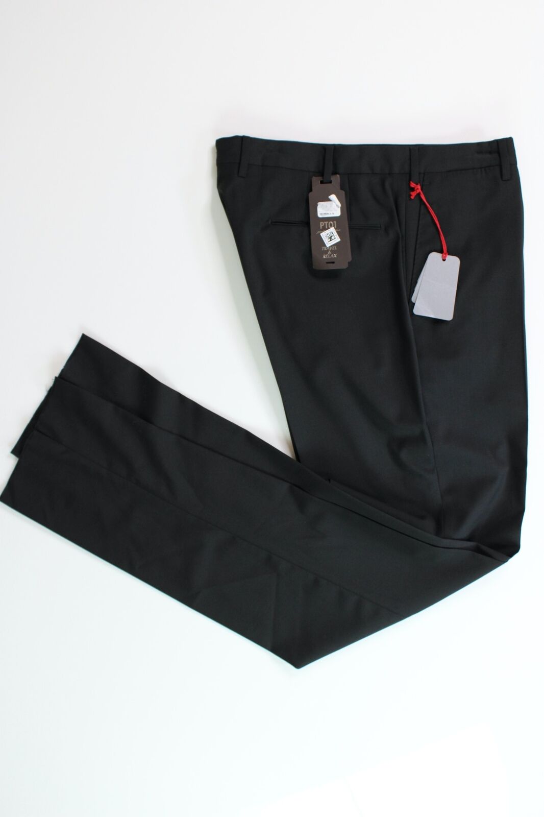 PT Torino PT01 Mens Modern Fit Stretch Dress Pants EU 54 US 38 Black Wool $395