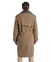 London Fog Mens Belted Trench Coat 44 R Khaki Brown Solid
