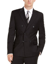 Calvin Klein Slim-Fit Stretch Black Double-Breasted Suit Jacket 40L