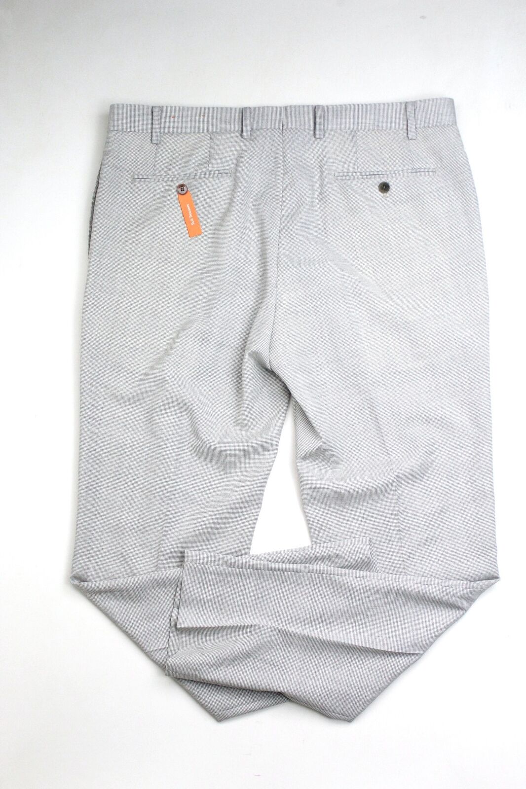 Tallia Mens Slim Fit Grey Tic Mini Check Dress Pants 38 x 32 Wool