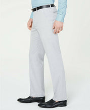 Alfani Classic Fit Stretch Light Grey Solid Dress Pants 40 x 32
