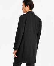 Nautica Mens Classic-Fit Camber Wool Overcoat Coat 44L Charcoal Grey