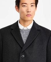 Nautica Mens Classic-Fit Camber Wool Overcoat Coat 42R Charcoal Grey