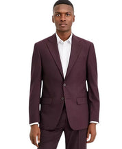 Calvin Klein Mens Slim fit Wool Suit Jacket Blazer 40 L Burgundy Red Solid
