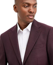 Calvin Klein Mens Slim fit Wool Sport Coat Blazer 42 L Burgundy Solid