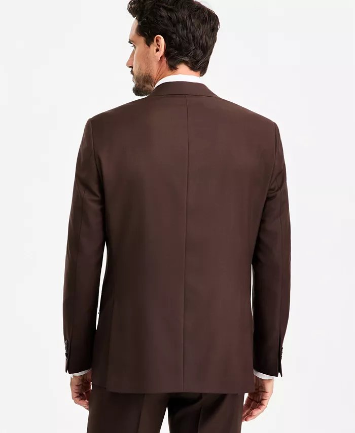 Michael Kors Mens Classic fit Wool Suit Jacket Blazer 46 S Brown Solid