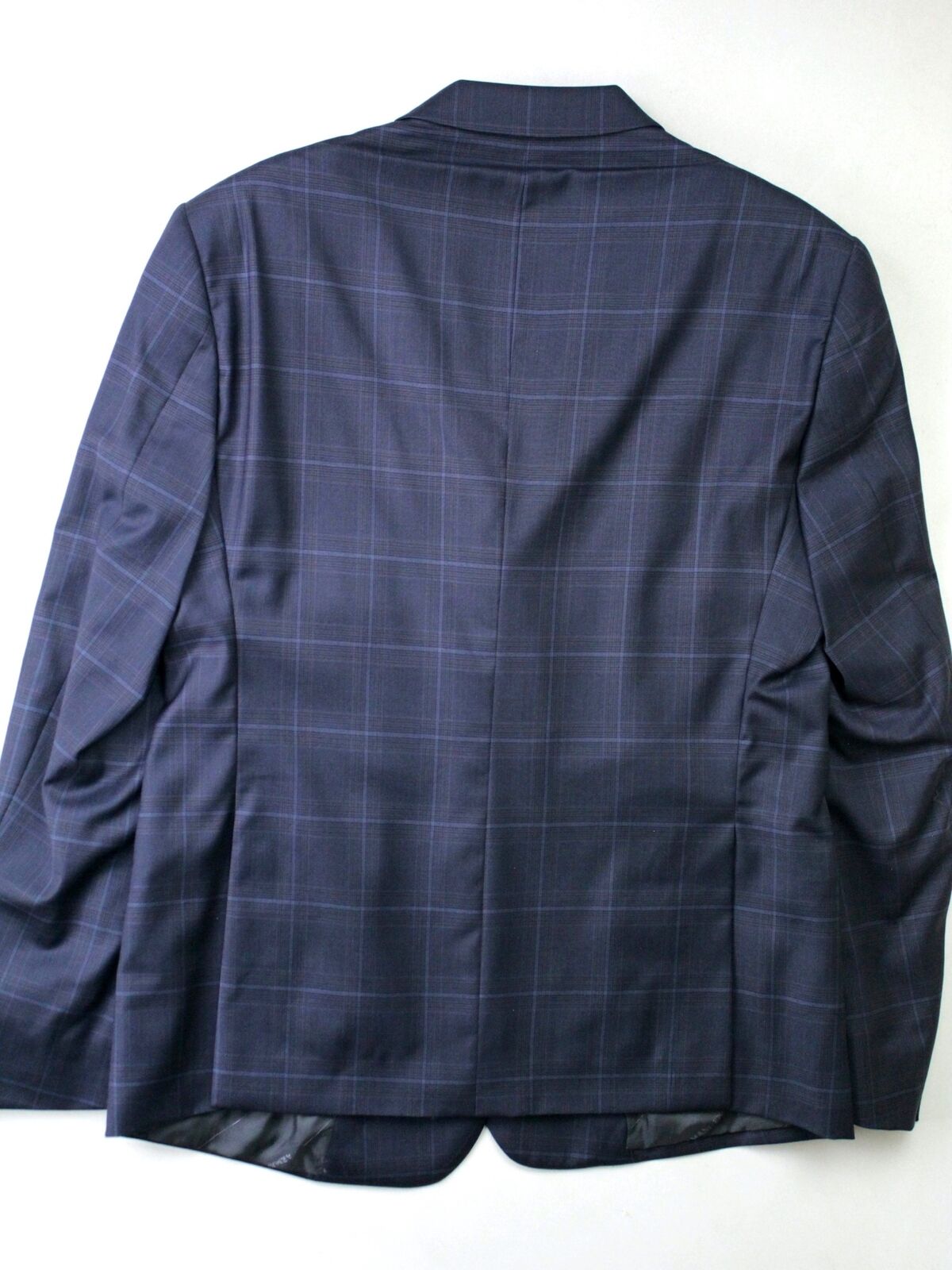 AX Armani Exchange Men's Slim-Fit Plaid Suit Jacket 44L Navy Blue