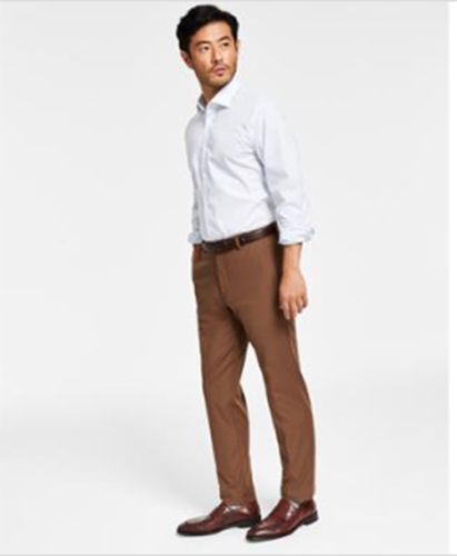 LAUREN RALPH LAUREN Men's Cotton Stretch Performance Dress Pants 35 x 32 Brown