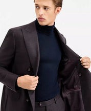 Ted Baker Mens Modern fit Suit Jacket Blazer 44 R Burgundy Plaid Purple