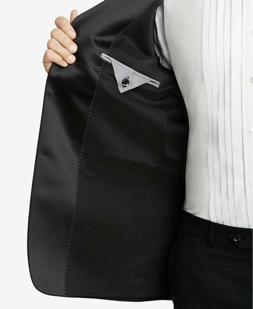 Tommy Hilfiger Men's Modern-Fit Flex Stretch Black Tuxedo Jacket 40L