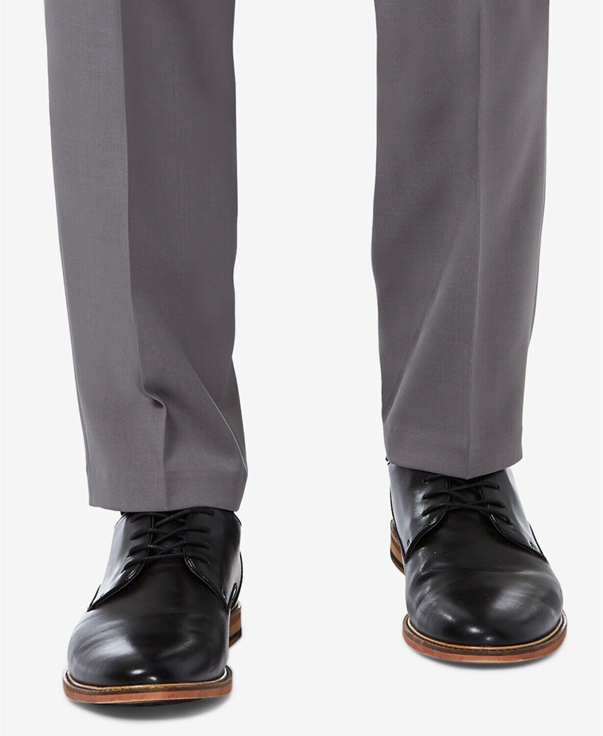 Haggar Comfort Slim-Fit Performance Stretch Flat-Front Dress Pants 34 x 34 Grey