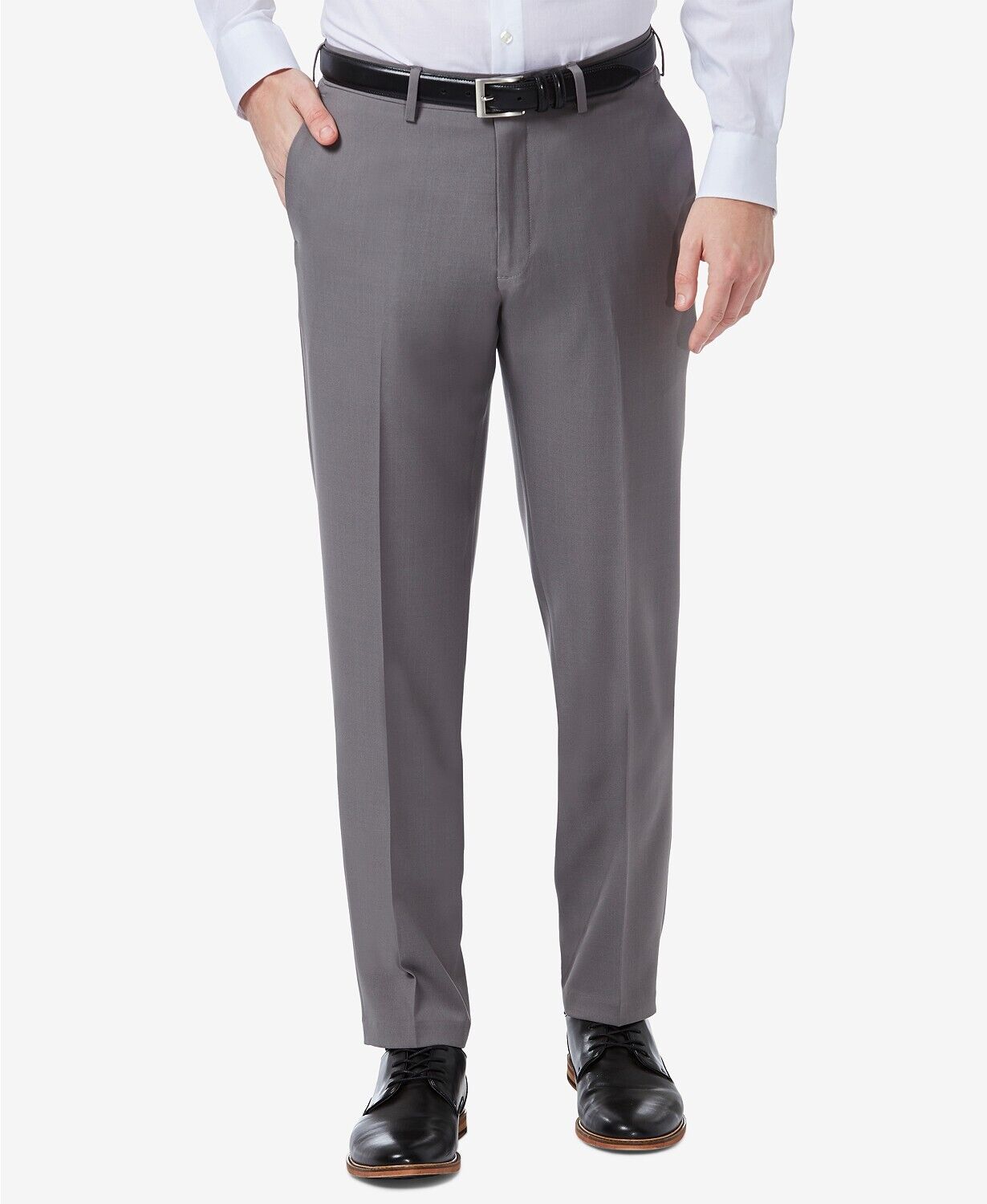 Haggar Mens Slim Fit Performance Dress Pants Silver Grey 38 x 32