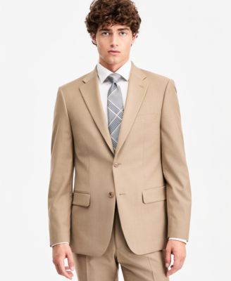 Tommy Hilfiger Mens Modern fit Wool Suit Jacket Blazer 44 R Th-flex Tan Solid