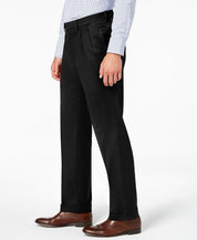 Lauren Ralph Lauren Classic Fit Micro Twill Pleated Dress Pants 38 x 32 Black