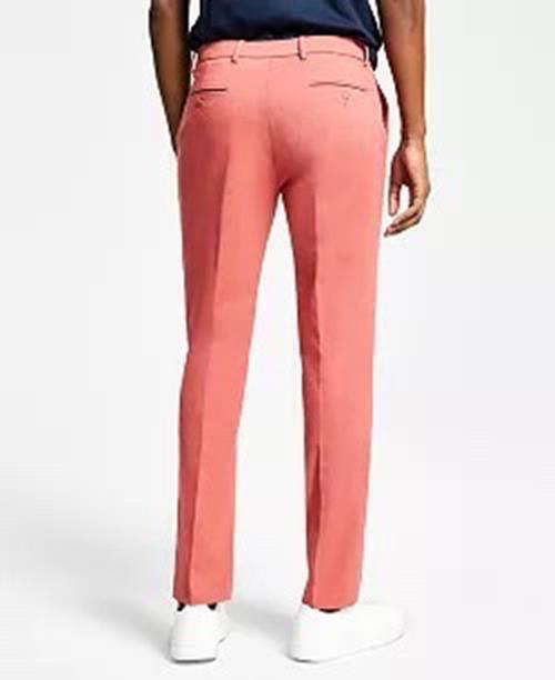 TOMMY HILFIGER Men's Pants 32 x 34 Red Modern-Fit TH Comfort Solid Performance