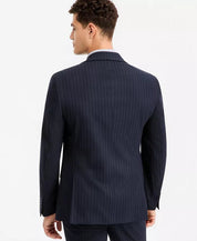 Bar Iii Men Slim fit Suit Jacket Blazer 44 L Navy Blue Pinstripe