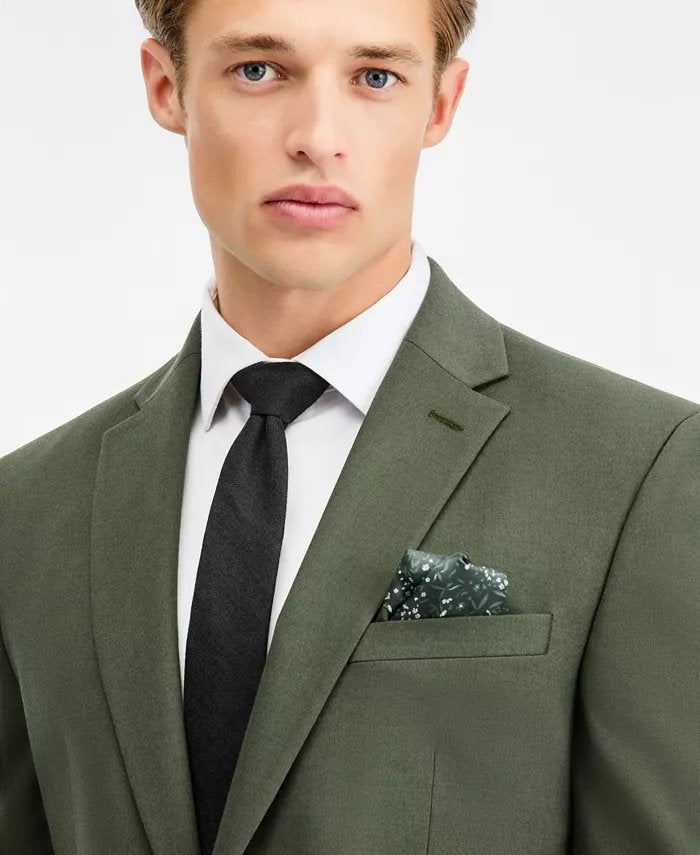 Bar III Mens Slim fit Suit Jacket Blazer 38 R Green Solid