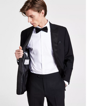 Bar Iii Mens Slim fit Wool Tuxedo Jacket Blazer 46 R Black Solid