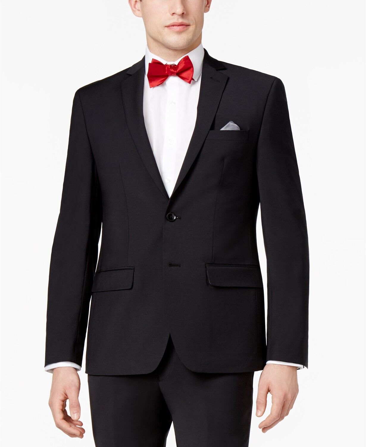 Bar III Men's Suit Jacket 38R Solid Black Skinny Fit Stretch Wrinkle-Resistant