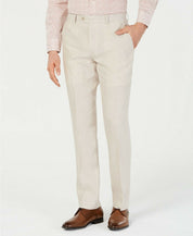 Bar III Men's Slim-Fit Linen Tan Dress Pants 34 x 30 Beige Tan