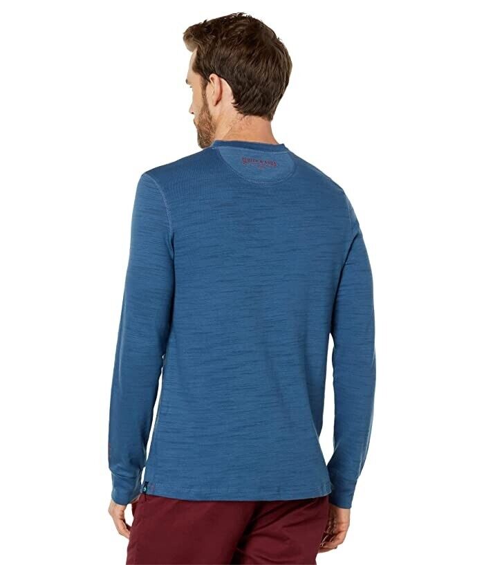 Scotch & Soda Mens Long Sleeve Jersey Henley T-Shirt Small Blue