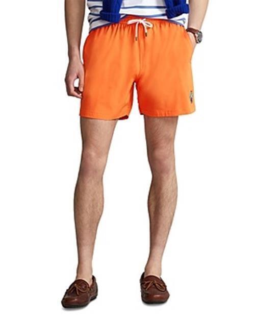 Polo Ralph Lauren Men's 5-3/4-Inch Bear Swim Trunks Medium Sailing Orange