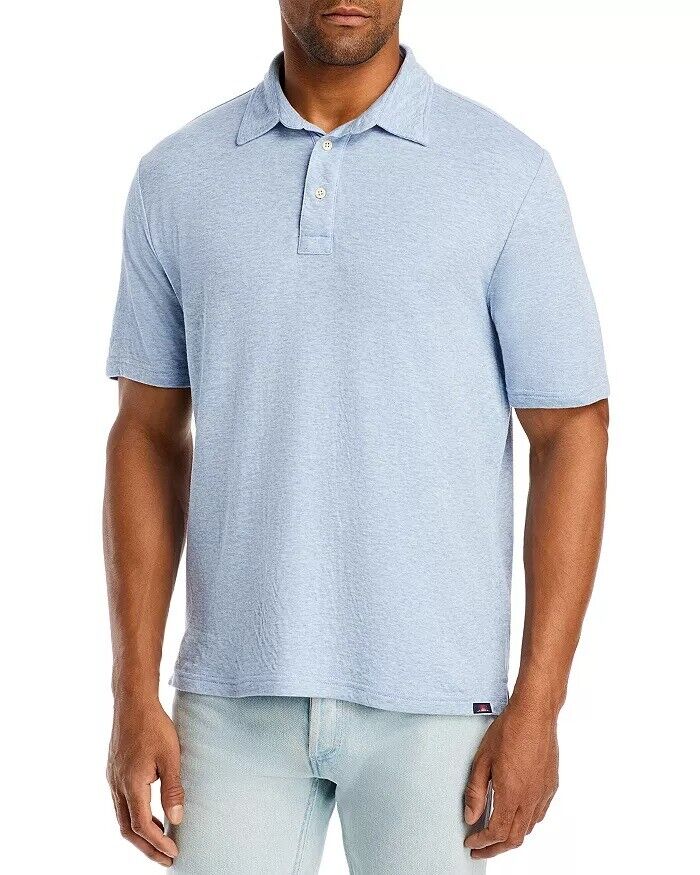 Faherty Mens Cloud Short Sleeve Polo Shirt Small Blue